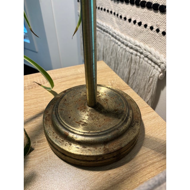 Vintage Adjustable Brass Pharmacy Floor Lamp With Patinated Finish For Sale - Image 9 of 12