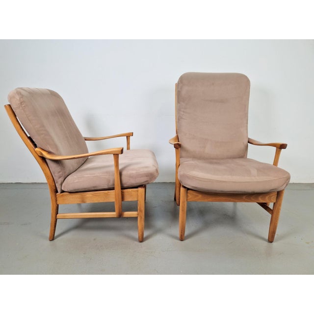 Brown Vintage Beech Chairs from Farstrup Møbler, 1970s, Set of 2 For Sale - Image 8 of 17