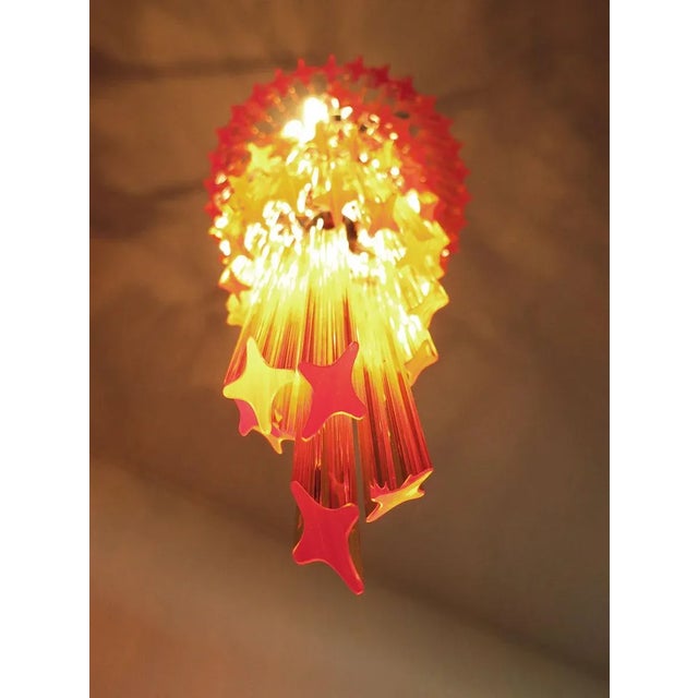 Vintage Italian Glass and Metal Chandelier, 1983 For Sale - Image 6 of 14