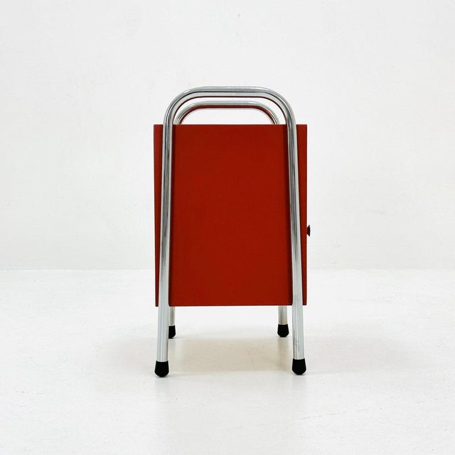 Bauhaus Bauhaus Nightstand with Drawer in Red and White, 1970s For Sale - Image 3 of 11