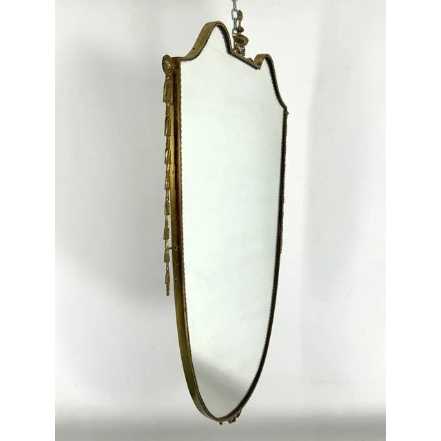 Mid-Century Modern Mid-Century Italian Mirror in Brass, Italy, 1950s For Sale - Image 3 of 13