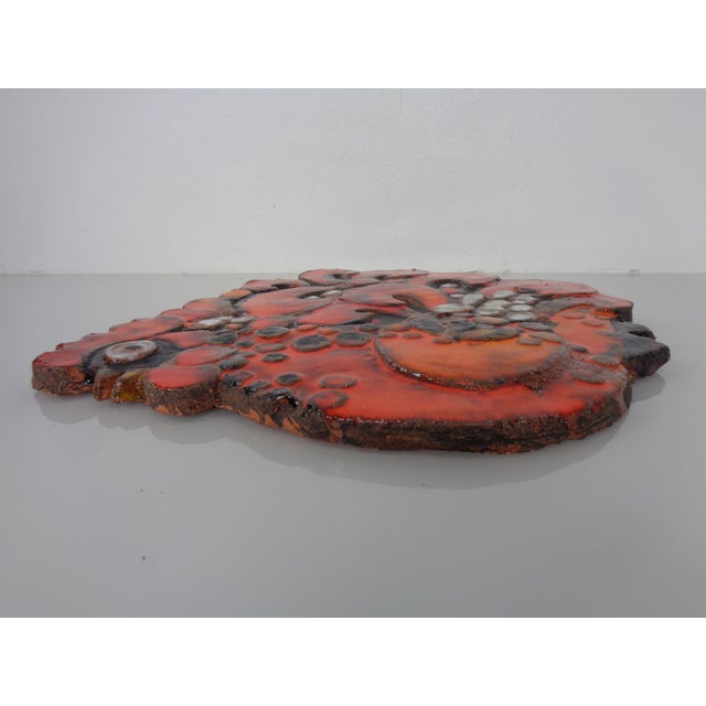 Large Glazed Rooster Studio Ceramic Wall Plaque, Germany, 1970s For Sale - Image 10 of 18