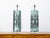 A pair of French hexagonal copper architectural elements from the 19th century with verdigris patina, made into table...