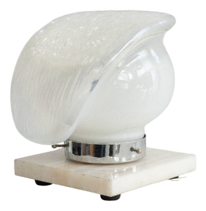 Murano Glass Table Lamp with Marble Base, 1980s