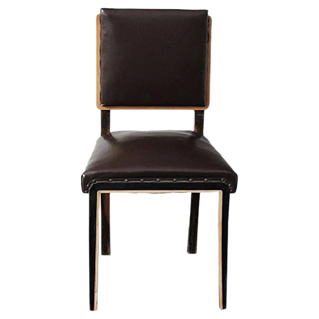 Art Deco Style Italian Maple & Zebrawood Dining Chair, 1940s For Sale