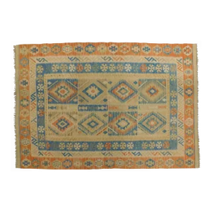 1990s Vintage Handmade Flat Weave Turkish Kilim 4'9 "x 6'