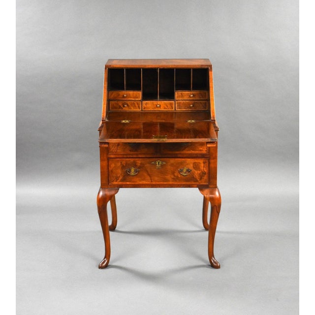 Queen Anne Walnut Bureau, 1930s For Sale - Image 4 of 11