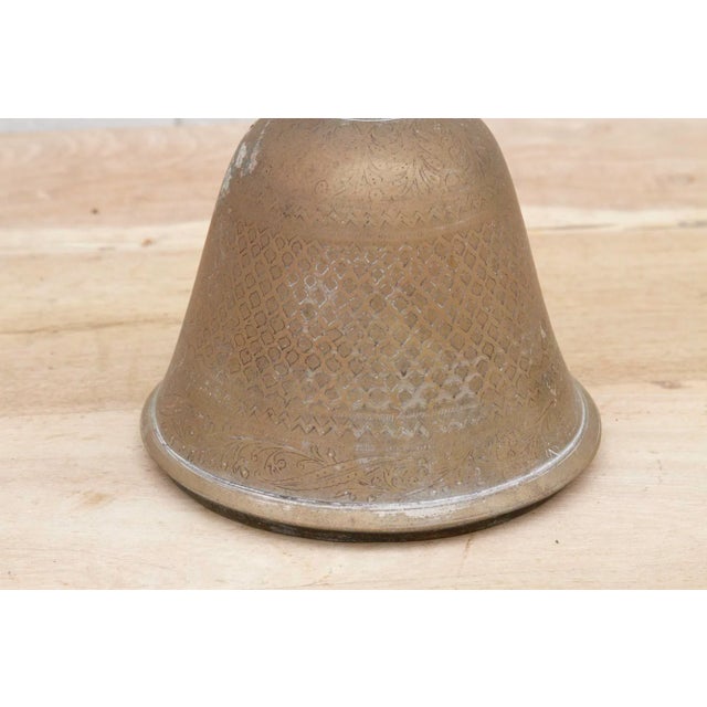 Metal Antique Engraved Brass Floral Vase For Sale - Image 7 of 9
