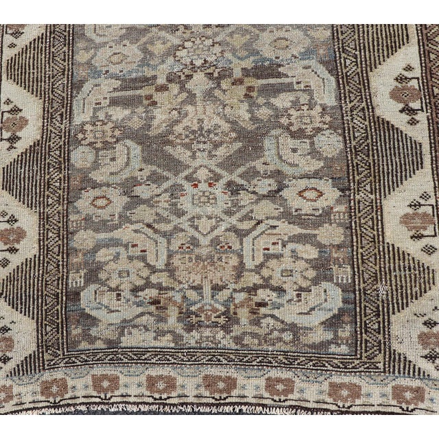 Antique Persian Kurdish Rug With Geometric Motifs and Neutral Tones 3'1 X 6 For Sale - Image 9 of 12