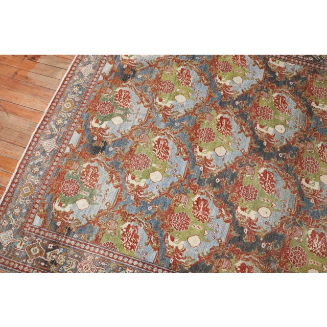 Persian Senneh Accent Gol Farang Rug no. j3266 For Sale - Image 3 of 7