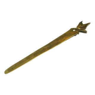 Art Nouveau French Figurative Letters Knife, 1890s For Sale