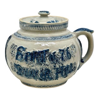 Antique American Stoneware Boston Home the of the Bean & Spirit of 76 Bunker Hill Baked Bean Pot in Pristine Condition For Sale