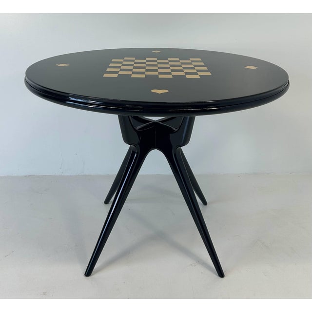 1950s Italian Art Deco Cards and Chess Play Table, 1950s For Sale - Image 5 of 9