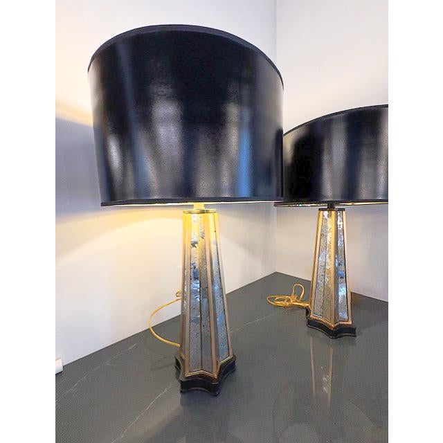 This pair of geometric, star shaped table lamps are a pefect example of a modern design with Art Deco inspiration. They...