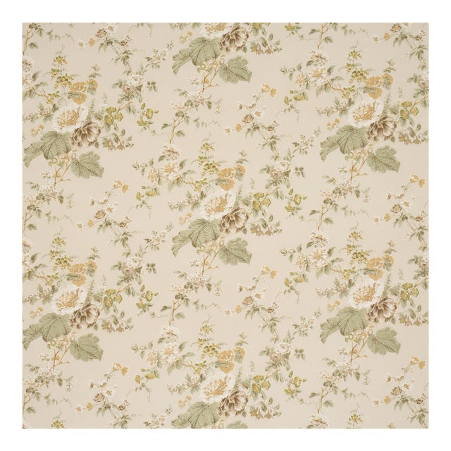 Schumacher Midsummer Hollyhock Fabric in Citron For Sale