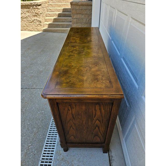 Wood Baker Furniture French Burlwood Top Seven Drawer Dresser For Sale - Image 7 of 11