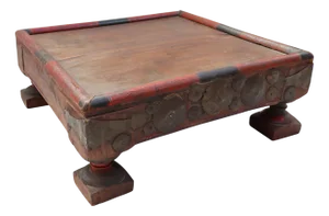 Wooden Side Table, Afghanistan, 1950s