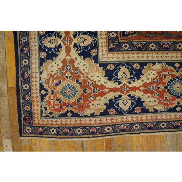 Textile 1880s Red Animal Hunting Scene Antique Persian Khorassan Moud Rug 9' X 11' 8" Handknotted Wool Carpet For Sale - Image 7 of 18