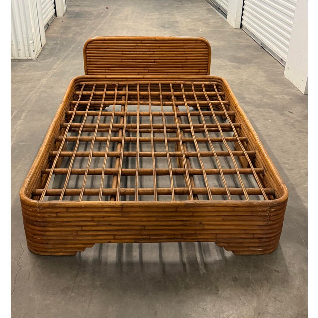 1950's Stacked Rattan Bed, Full Size For Sale - Image 12 of 12