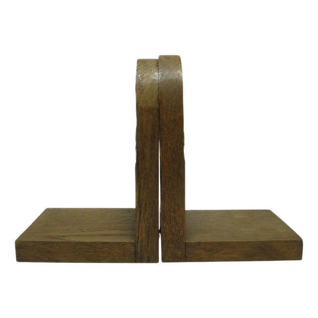 Art Nouveau Wooden Bookends, Sweden, 1900s, Set of 2 For Sale