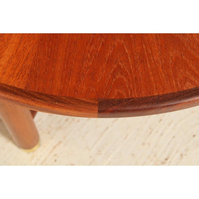 Brown Mid-Century Round Coffee Table with Smoked Glass Top and Brass Feet from G-Plan, 1960s For Sale - Image 8 of 9