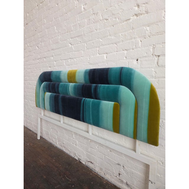 1970s Queen headboard by Tri Mark Designs freshly reupholstered in sumptuous and durable Harlequin Amazilia cotton velvet....