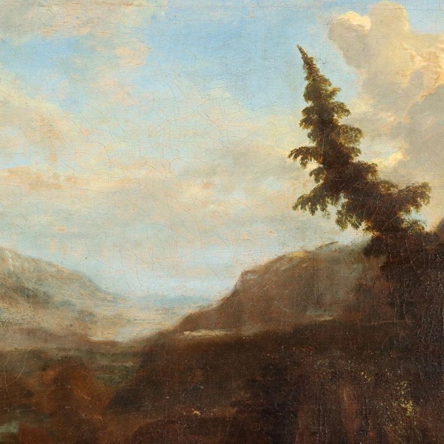 Landscape with Figures, 18th Century, Oil on Canvas, Framed For Sale - Image 8 of 13