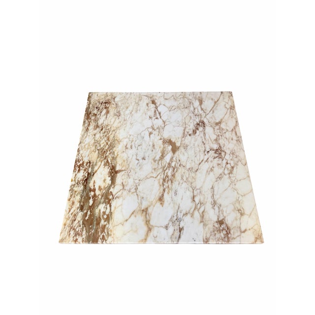 Wood Vintage Mid 20th Century Italian Neoclassical Fluted Wood & Breccia Marble Coffee Table For Sale - Image 7 of 8