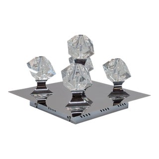 Rockne Led 5 Light Chrome Flush Mount Modern Ceiling Light by Elan For Sale