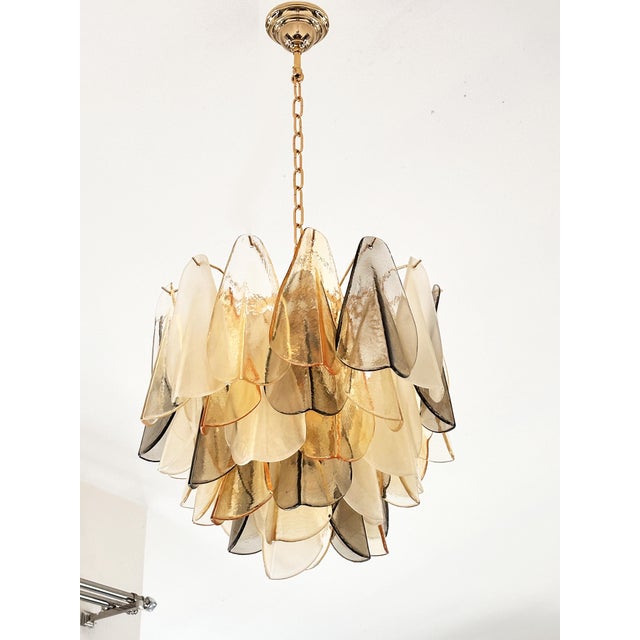 Amber Contemporary Modern Multicolor Amber "Rondini" Murano Chandelier by Simoeng For Sale - Image 8 of 8