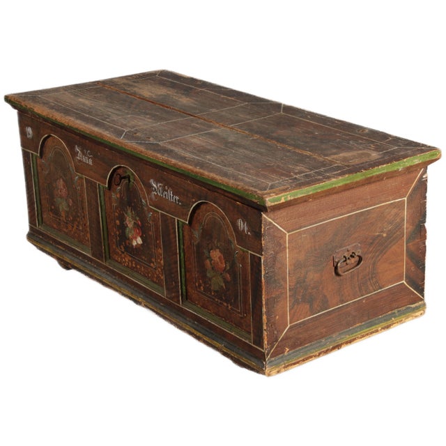 Antique Bevelled Softwood Chest, 1900 For Sale - Image 4 of 16