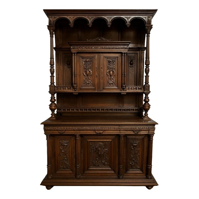 Renaissance Style Walnut Buffet For Sale