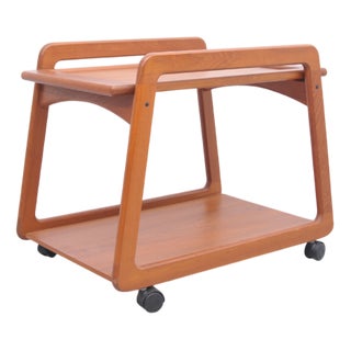 Teak Bar Cart with Swivel Top from Sika Møbler, 1960s For Sale