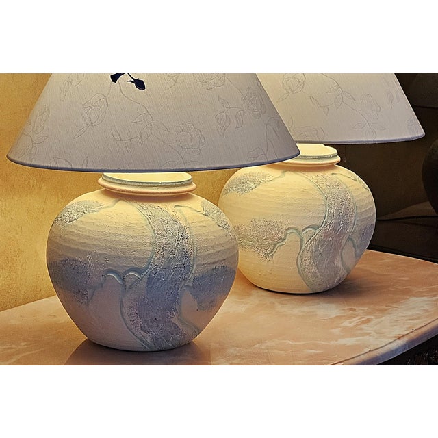 Vintage 1980s Postmodern Sculptural Ceramic Table Lamps – a Pair For Sale - Image 17 of 18