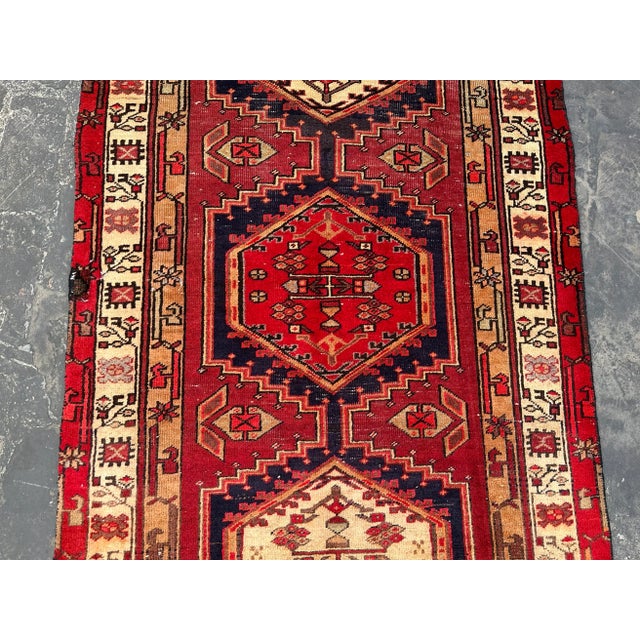 Tribal Vintage Caucasian Style Hand Knotted Runner Rug For Sale - Image 3 of 7