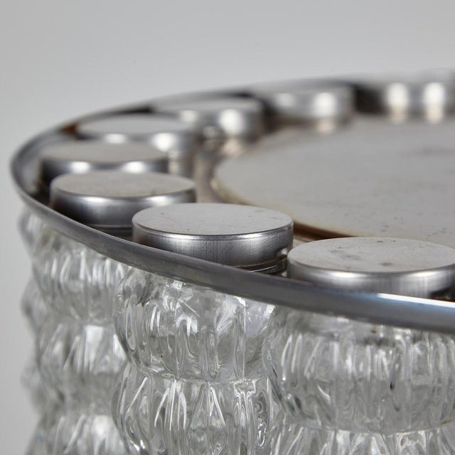 Glass and Chrome Chandelier For Sale - Image 6 of 18