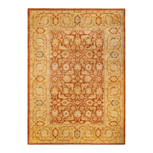 Orange Mogul, One-of-a-Kind Hand-Knotted Area Rug in Orange, 8' 10" x 12' 8" For Sale - Image 8 of 8