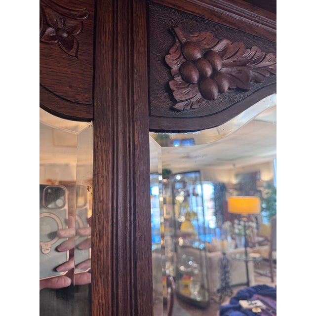 Antique American Renaissance Revival Oak Mirrored Sideboard, Circa 1890 For Sale In Houston - Image 6 of 11