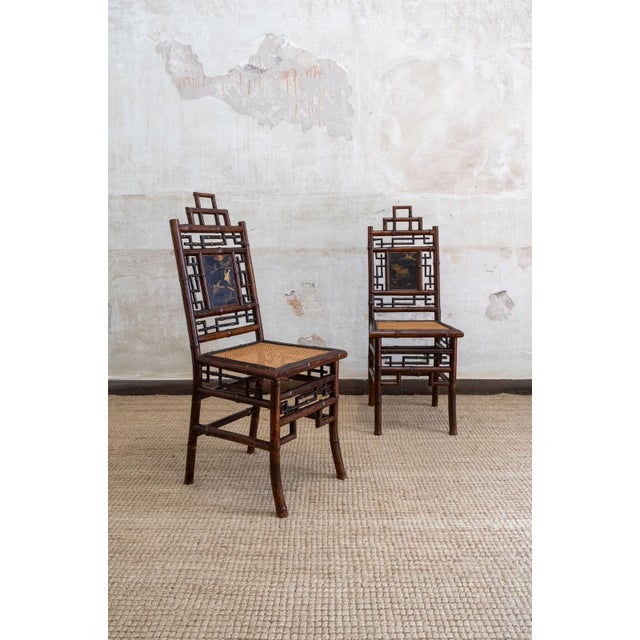 Wood Chairs with Painted Panels, Perret et Vibert, France, Early 1900s, Set of 2 For Sale - Image 7 of 7