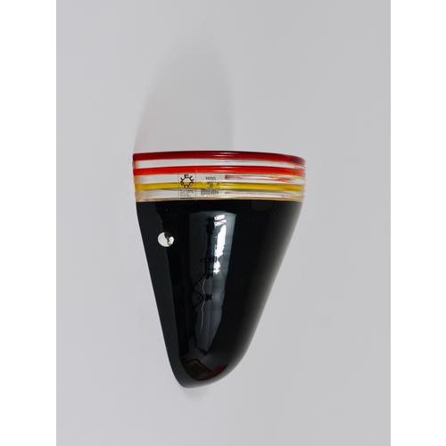 Febo Wall Lamp Sconce in Black Murano Glass by Roberto Pamio for Leucos, Italy, 1980s For Sale - Image 11 of 18