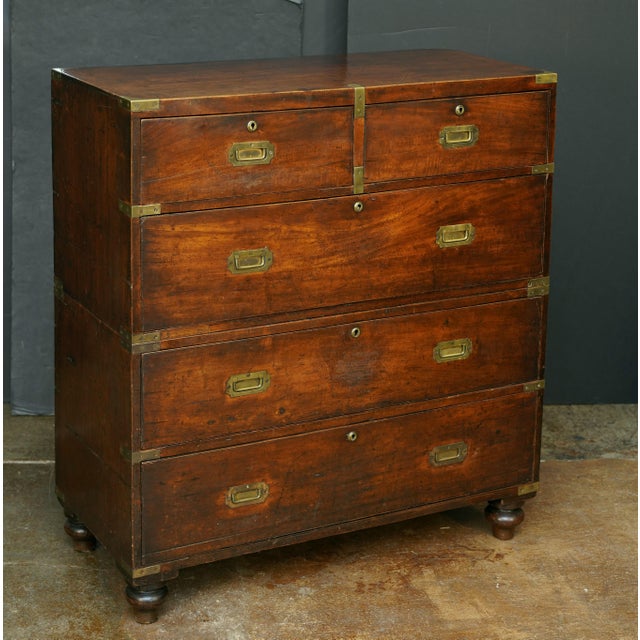 British Military Officer's Campaign Chest Dresser of Brass-Bound Mahogany For Sale In Austin - Image 6 of 10