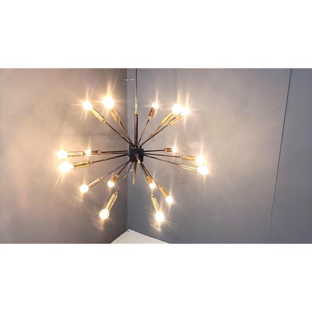 Vintage Brass Sputnik Chandelier, 1970s For Sale - Image 3 of 10