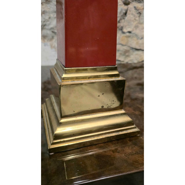 1990s Red Resin Obelisks by Jacques Charpentier, 1990s, Set of 2 For Sale - Image 5 of 8