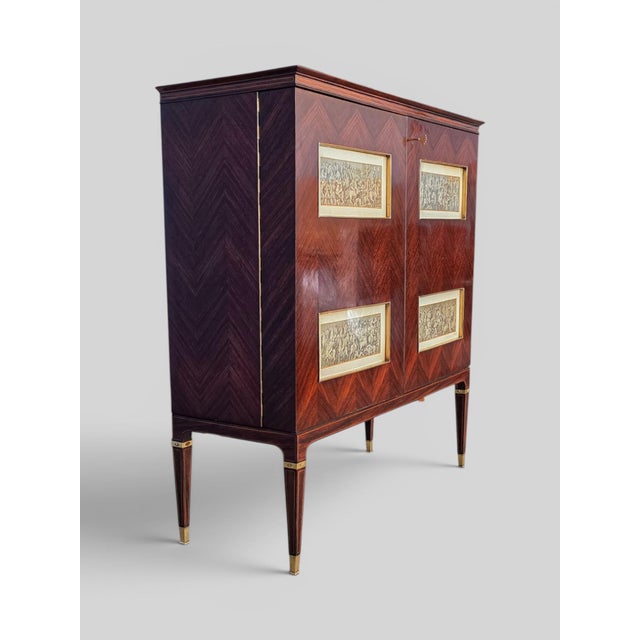 Metal Mid-Century Italian Bar Cabinet from Paolo Buffa, 1950s For Sale - Image 7 of 18