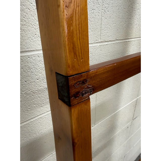 Wood Vintage 86 Inch Solid Pine Blanket Ladder For Sale - Image 7 of 10