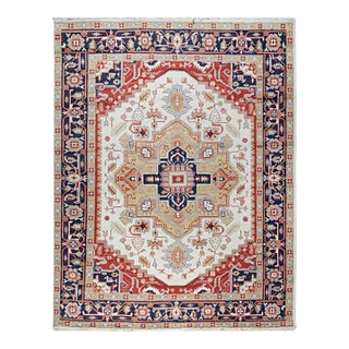 6x9 Luxurious Oriental Ivory Floral Traditional Hand Knotted Wool Carpet Rug For Sale