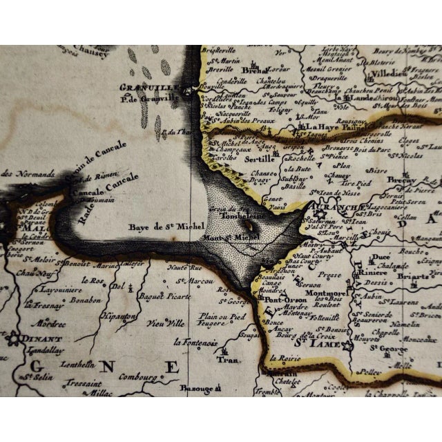 The Normandy Region of France: A 17th C. Hand-colored Map by Sanson and Jaillot For Sale - Image 4 of 12