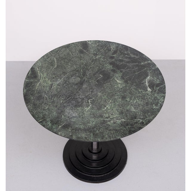 Stone Round Green Marble Dining Table, Italy, 1980s For Sale - Image 7 of 9