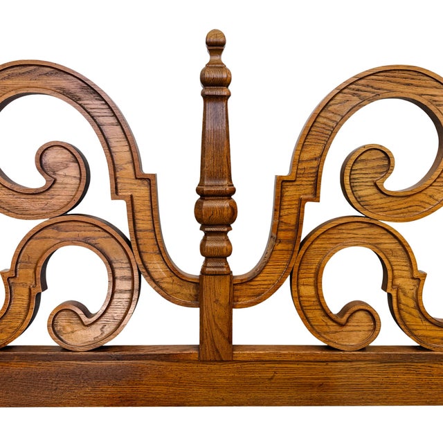 A magnificent sculptural king-size headboard from the iconic "Segovia" collection by Thomasville launched in 1970. A...