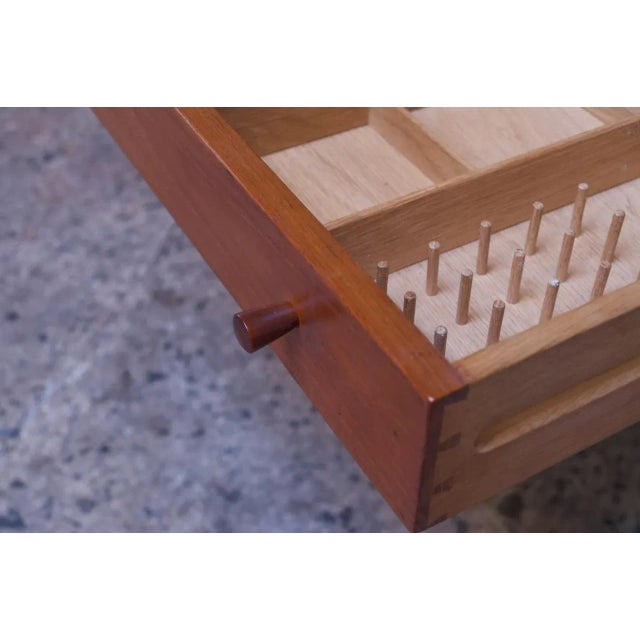 Hans Wegner for Andreas Tuck Model AT33 Drop-Leaf Sewing Table in Teak For Sale - Image 9 of 13